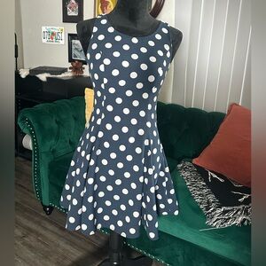 H&M Navy and White Polka Dot Mini Dress